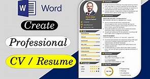 How to Create Professional Resume in 10 Minutes | Awesome Resume in MS Word