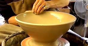 Making a Clay Pottery Bowl on the Wheel