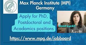 Scientific Positions in Germany | PhD/ Postdoc -Max Planck Institute |Apply now !!!