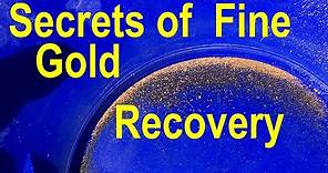 Secrets of Fine Gold Recovery: How To Get ALL The Gold From Your Gravels and ores