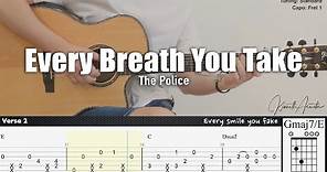 Every Breath You Take - The Police | Fingerstyle Guitar | TAB + Chords + Lyrics