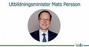 Utbildningsminister Mats Persson