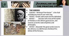 History of Journalism in the world