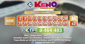 Tirage du soir Keno gagnant à vie® du 22 décembre 2021 - Résultat officiel - FDJ