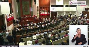 Reunion de trabajo entre el Gobernador, Rubén Rocha Moya, y el Congreso del Estado de Sinaloa. segundo informe