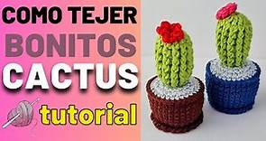 CACTUS A CROCHET paso a paso en ESPAÑOL tutorial | como tejer cactus en maceta a ganchillo