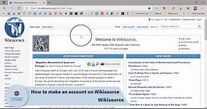 How to make an account on Wikisource