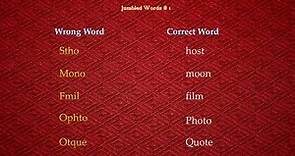 Word Scramble - Learn Scramble words - Jumbled words