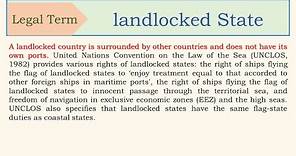landlocked State meaning