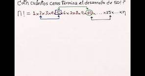 Cálculo de los ceros de un factorial