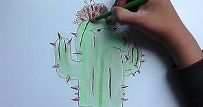 Dibujar y pintar a Cactus (Plantas Zombies) - Draw and paint Cactus