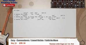 🎸 Easy - Commodores / Lionel Richie / Faith No More Guitar Backing Track with chords and lyrics
