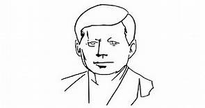 How to draw John f kennedy face pencil drawing step by step