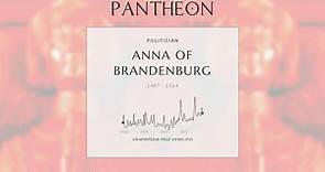 Anna of Brandenburg Biography - Duchess consort of Schleswig and Holstein