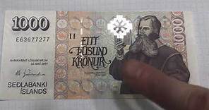 Iceland 1000 Kronur Banknote