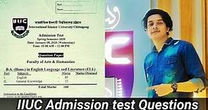 Admission Test Question Paper 2022 | ELL | International Islamic University Chittagong | IIUC |