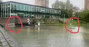 高雄暴雨多恐怖？一張「籃框露出水面」照看出驚人雨勢 | TVBS | LINE TODAY
