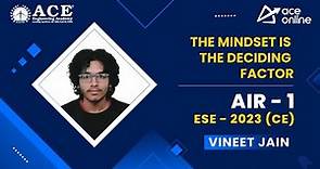 ESE 2023 Topper | Mr. Vineet Jain (CE) AIR - 1 | Toppers Talk with GK Sir | ACE Online