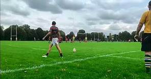 WILL HE MAKE IT? ... Wimbledon College Rugby team Captain Liam B. on his kicking skills..