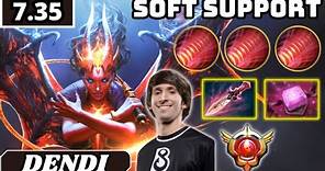 7.35 - Dendi Queen Of Pain Soft Support Gameplay - Dota 2 Full Match Gameplay