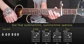 Lana Del Rey - Summertime Sadness | Easy Guitar Lesson Tutorial with Chords/Tabs and Rhythm