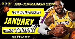 Los Angeles Lakers Games Schedule January 2024 | NBA REGULAR SEASON 2023-2024