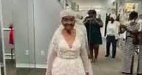 94-year-old woman tries on wedding dress for the first time