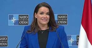 Hungary supports Sweden becoming NATO member - President Katalin Novák in Brussels