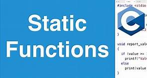 Static Functions | C Programming Tutorial