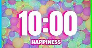 10 Minute Timer With Happy Music | Classroom - Rainbow - Alarm |