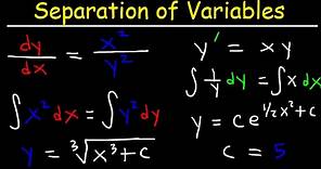 Separable First Order Differential Equations - Basic Introduction