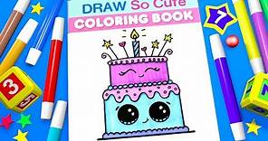 Birthday Cake Coloring Pages for Kids | Learn Colors