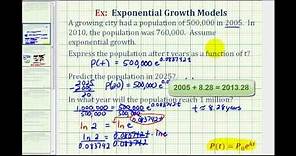 Ex: Exponential Growth Function - Population