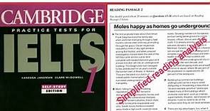 IELTS Cambridge 1 reading 3.2 analysis - Moles happy as homes go underground