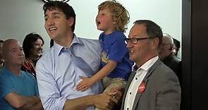 Justin Trudeau brings son Hadrien to campaign event