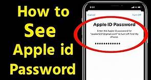 How to See Your Apple id Password on iPhone | See Apple id Logout Password