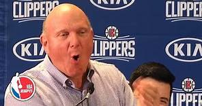 Steve Ballmer is FIRED UP at Kawhi, Paul George introductory press conference | NBA on ESPN