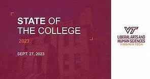 State of the College 2023 Full Program | Virginia Tech College of Liberal Arts of Human Sciences