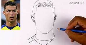 Drawing of Cristiano Ronaldo, Ronaldo Pencil Sketch, Cr7 From Al Nassr Fc Club #cr7