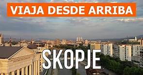 Skopje desde el cielo | Vídeo de dron en 4k | Macedonia del Norte, ciudad de Skopje desde el aire