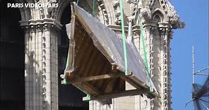 Chantier de Reconstruction Cathédrale Notre Dame de Paris - 10 avril 2024 Flèche, Toiture prémontée