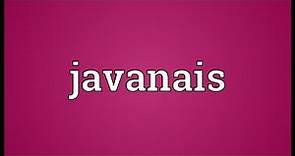 Javanais Meaning