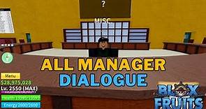 All Manager Dialogue & Their Meanings in Blox Fruits | How To Talk To The Manager in Blox Fruits?