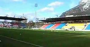 Blick ins Rheinpark Stadion, Vaduz, Liechtenstein