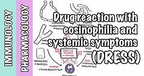DRESS Syndrome (drug related eosinophilia) - causes, pathophysiology, signs and symptoms, treatment