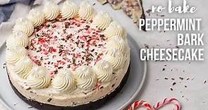 No Bake Peppermint Bark Cheesecake l The Recipe Rebel
