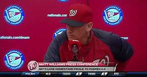 Matt Williams speaks after the Nats lose to the Padres 4-2