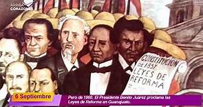 Un día como hoy 06 de septiembre pero en 1860, Benito Juárez proclama las Leyes de Reforma.