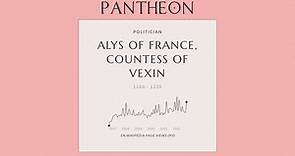 Alys of France, Countess of Vexin Biography - Countess of Vexin