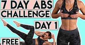 7 Day Beginner Core Challenge | Flat Tummy Exercises | Day 1